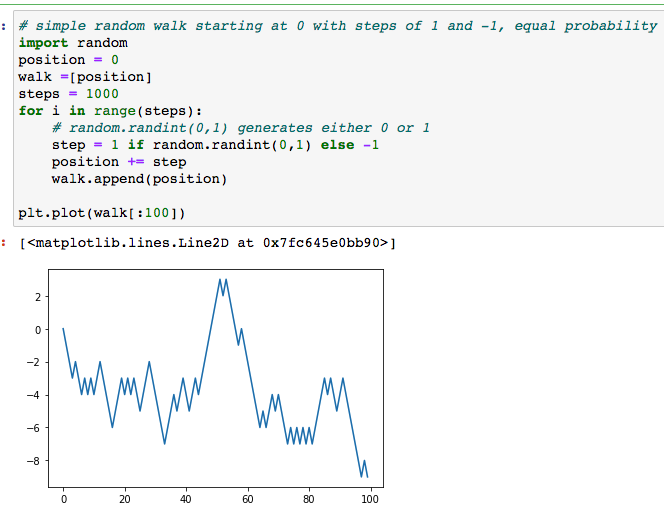 Random Walk using plain python