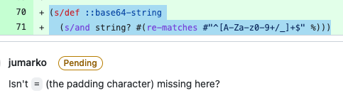 base64 - clojure.spec