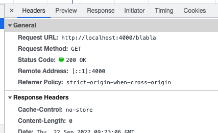 Localhost - empty OK response
