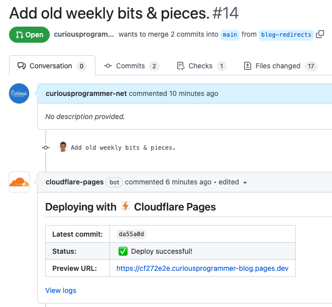 cloudflare pages pr build